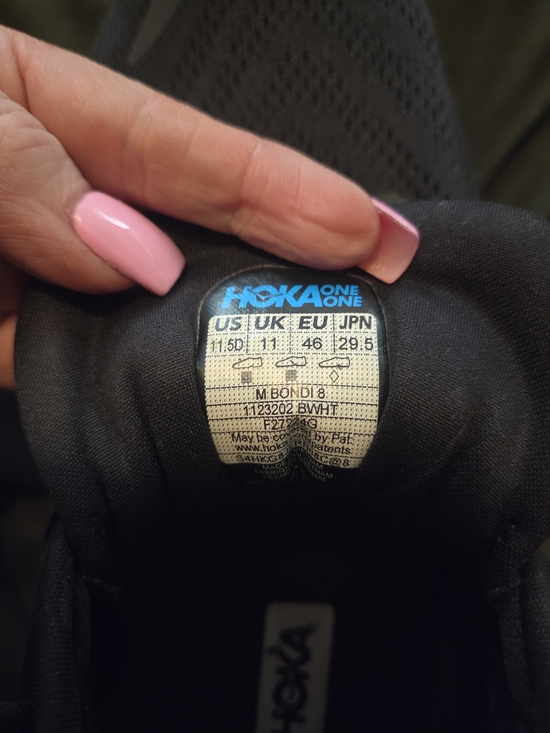 Hoka Men's Black and White Athletic Running Shoes - Picture 11 of 12